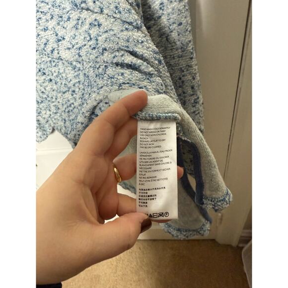 Free People BFF Cowl Neck Blue Knit Oversized Chunky Flowy Sweater Women's XS/S - Picture 5 of 9